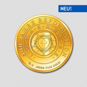 Martin Luther - 500 Jahre Reformation - Lutherrose - Goldmünze